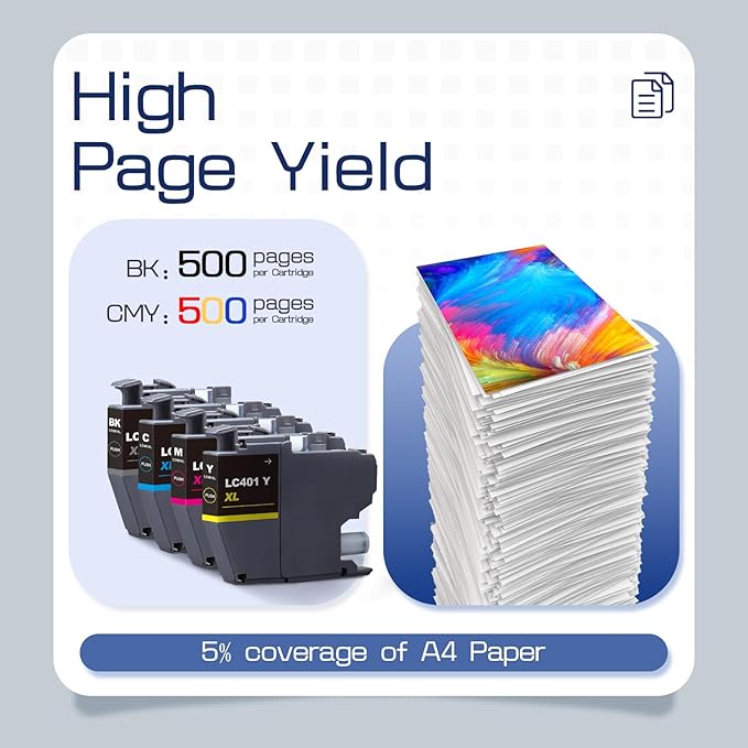LC401XL LC401 High Yield MFC-J1010DW Ink Cartridges 10-Packs Compatible for Brother 401XL LC-401 Ink Cartridges Work with MFC-J1010DW J1170DW J1012DW J1800DW (4 Black, 2 Cyan, 2 Magenta, 2 Yellow)