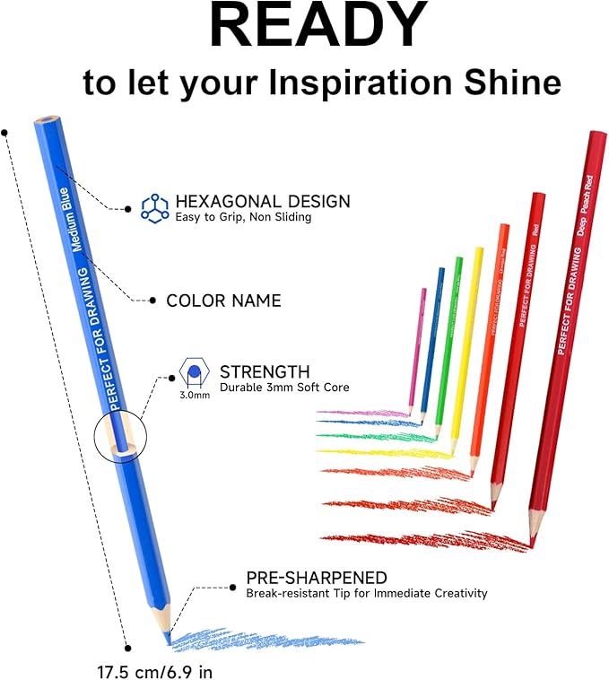 120 Colored Pencils Professional Coloring Pencil Sketch Colored Drawing Pencils Artist Color Pencil for Kids and Adults Coloring Art Color Pencil Set