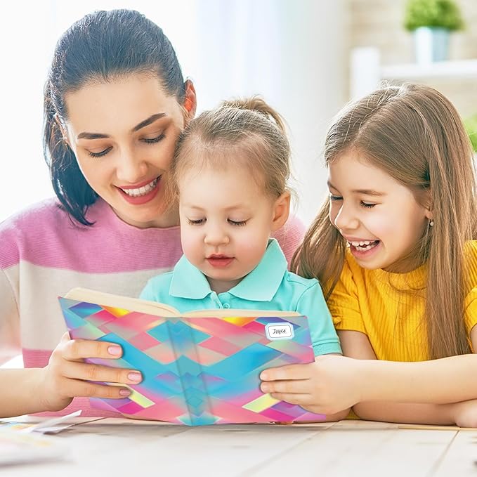 Jumbo Book Covers 8 Pack Reusable Fabric Book Cover Protective Books Covers 9 x 11 Inch Neon Stretchable Books Sleeve Cover with Label Sticker for Most Hardcover Textbooks Up to 10 x 12.5 Inch