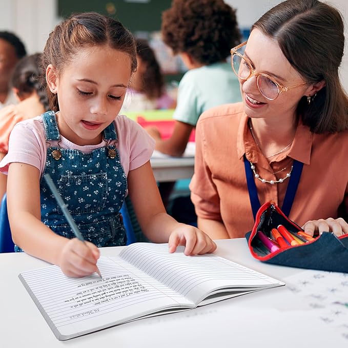 SUNEE Composition Notebooks - Wide Ruled Paper, 12 Pack Composition Book, 9 3/4" x 7 1/2", 80 Sheets/160 Pages, Assorted Colors, School & Office Supplies