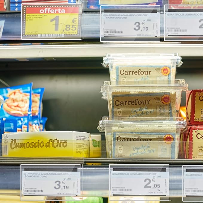 Ctosree 50 Pcs Magnetic Sign Holder Pallet Rack 5.5 x 3.5 Inches Magnetic Label Holder Clear Double Sided Window Display Frame Easy Front Opening for Window Door Office Schedule Store Home