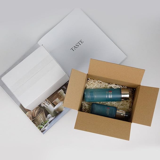 7x5x5 Inches Shipping Boxes Set of 40, White Corrugated Cardboard Box Literature Mailer for Packing Small Business