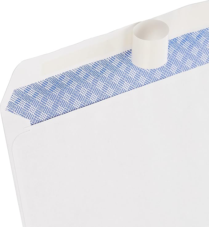 Amazon Basics 10 Security-Tinted Self-Seal Business Letter Envelopes, Peel & Seal Adhesive Closure, White, 500-Pack