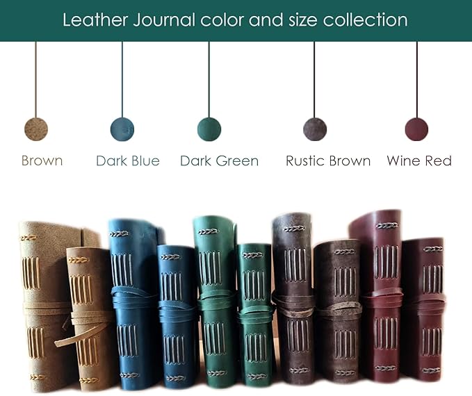 Brown Notebook Journal - Best Genuine Cool Leather Journaling for writers A5 Size Diary 6.2x8.5 Inch,Notepad For Man and Women, Vintage,Gifts,Work,Traveler,Personal