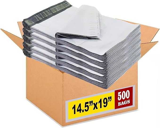 iMBAPrice 500 - 14.5x19 Premium Matte Finish White Poly Mailers Envelopes Bags (iMBA-6PM-500)