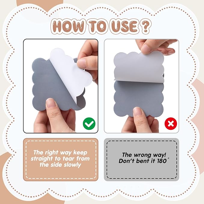 Eaasty 8 Pack Scalloped Sticky Notes Bulk Christmas Cute Self Sticky Note Pads Multi Color Bright Vintage Note Pads or School Office Supplies 240 Sheet (3" X 3",Vintage Color)