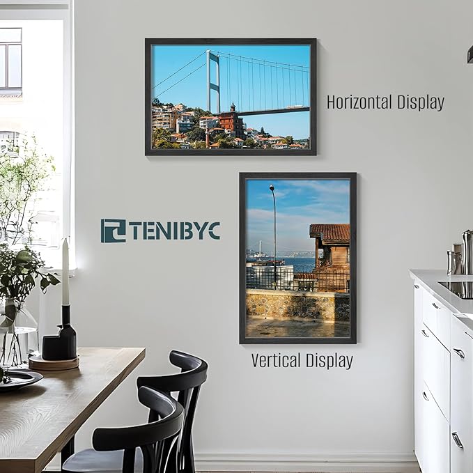 16x24 Poster Frames Set - 3 Pack - Black Solid Wood Picture Frame - Exclusive Woodgrain - Rooms, Offices, Gallery, Studio, and Hallway, Wall Display Decor