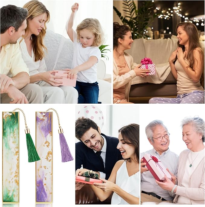 Kaluofan 2PCS Book Marks for Women, Durable Handmade Resin Bookmarks for Mothers, Teachers, Students and Book Lovers on Mother's Day, Teachers' Day, Christmas