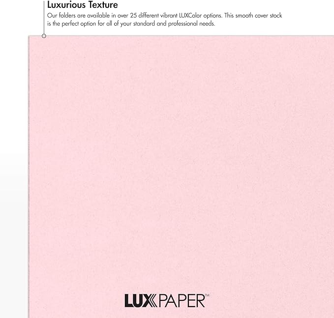 LUXPaper 9" x 12" Presentation Folders | Two Pocket | Candy Pink | 100lb. Cover | 10 Qty