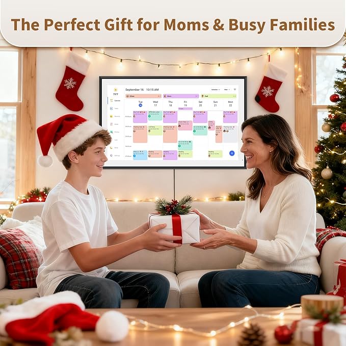 Canupdog 21.5 Inch Digital Calendar, Electronic Planner & Chore Chart, Task Rewards System, Family Photo Display, Syncs with Online Calendars, Interactive Display for Family Schedules, Christmas Gifts for Women Mom