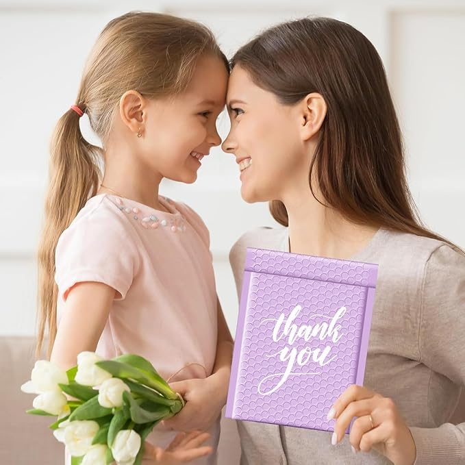 Fuxury Bubble Mailers 6x10" 600 Pack Lavender Small Bubble Shipping Envelopes Usable Size 6x9" #0 Cute Bubble Padded Mailer Thick Padded Envelopes for Mailing Jewelry,Makeup, Bulk