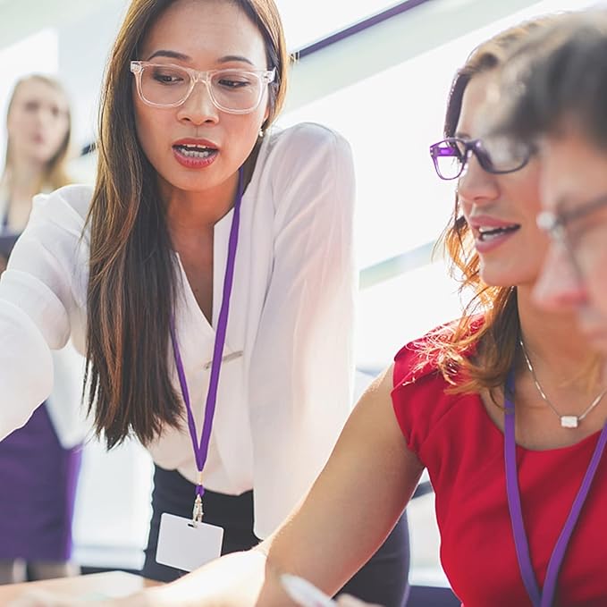 Bulk Lanyards Lanyards for ID Badges,Lanyards with Swivel Hook Clips for Name Tag Lanyard ID Holder (Purple, 100 packs)