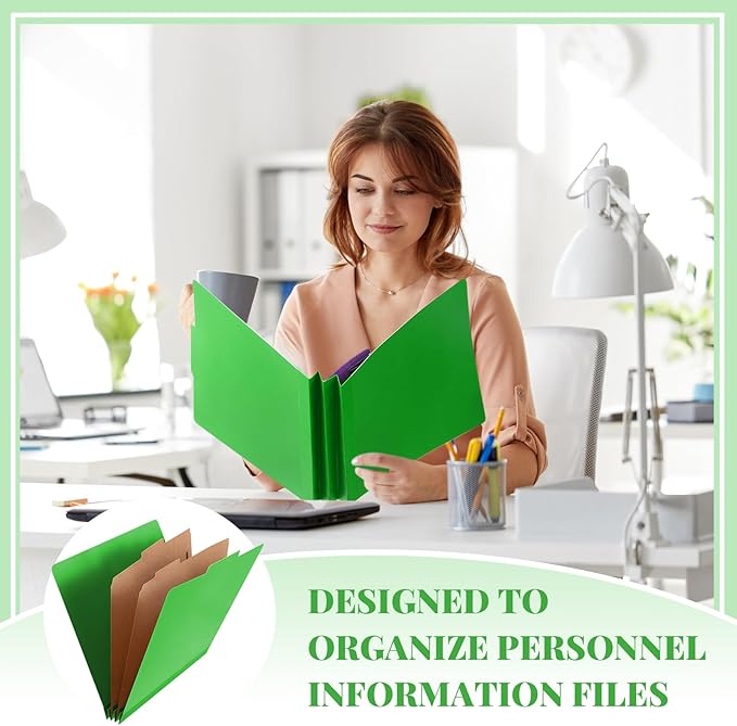 36 Pcs Classification Folders Letter Size, 2 Divider Pressboard File Folders with 3. 5 Inch Expansion, 2 Prongs Fastener, Heavy Duty Office File Organizers for Teachers, Medical (Green)