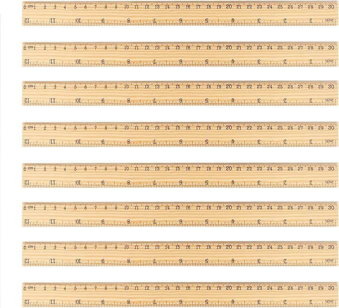 144 Packs Wooden Rulers, 12 Inch Double Sided Wood School Ruler for Home, Student, Office Use, 2 Scale,by,GNIEMCKIN