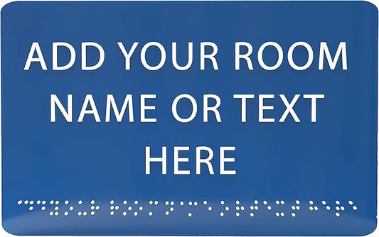 9" X6" Personalized Custom Sign - ADA Compliant Tactile Graphics Grade 2 Braille Text Acrylic Wall Signs - Add Your Room Name Text Sign for Home School Office Business Workplace
