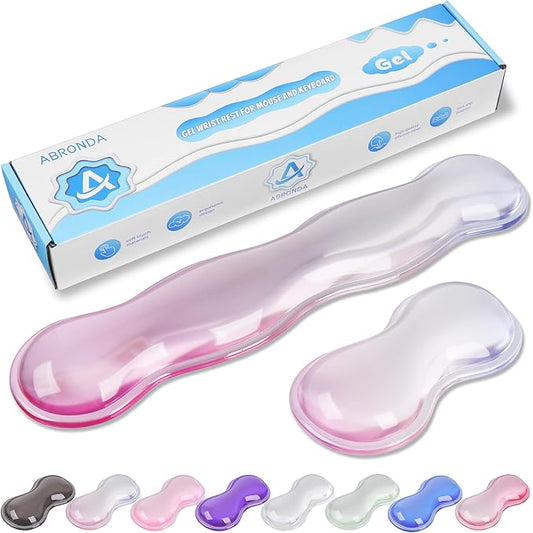 Gel Wrist Rest for Keyboard and Mouse, Wrist Rest for Keyboard, Mouse Wrist Support, Pain Relief, Cool Touch, Non-Skid, Keyboard and Mouse Wrist pad Set
