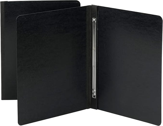 Smead Pressboard Report Cover, Metal Prong Side Fastener with Compressor, 3" Capacity, Letter Size, Black, 25 per Box (81151)