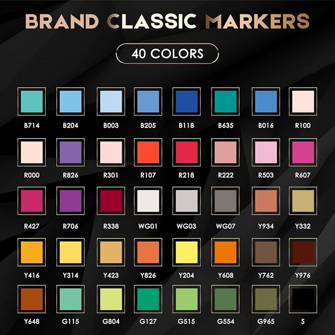 Caliart 41 Colors Dual Tip Art Markers Permanent Alcohol Based Markers Colored Artist Drawing Marker Pens Highlighters With Case for Coloring Animation Illustration Painting Card Making Underlining