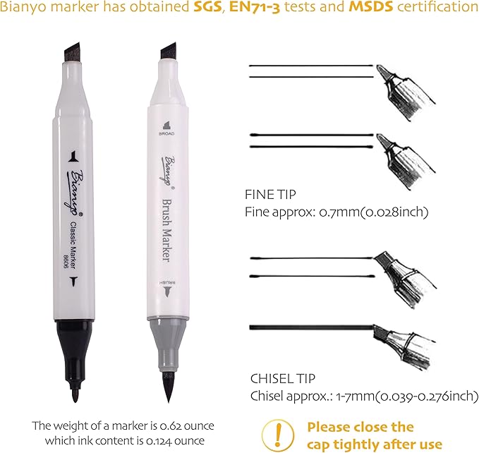 Bianyo Art Drawing Pens Art Supplies - 10 Assorted Art Pens + 2 Black Art Markers, Upgraded Pigment Water-Resistant Archival Ink, Bonus Pouch Bag - Perfect for Artists, Crafters