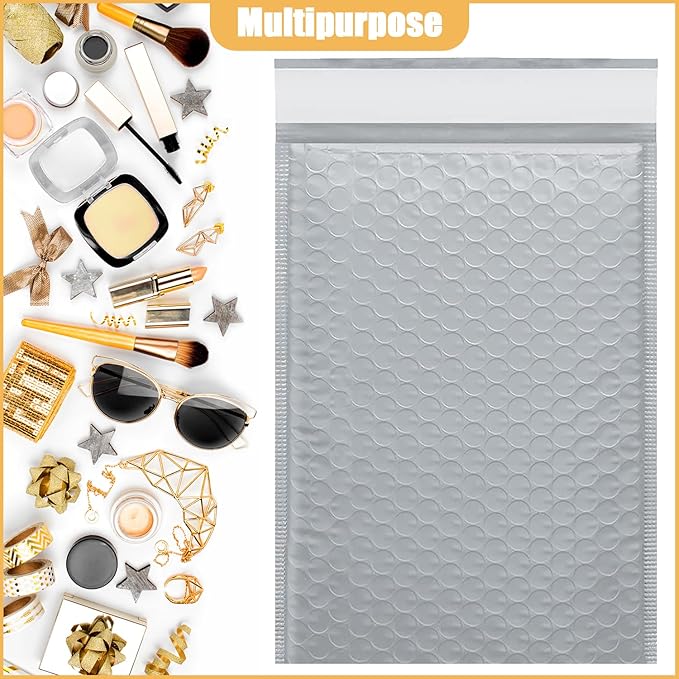 8.5in x 13.5in Bubble Mailer, Gray Poly Mailer, Padded Envelope, Shipping Envelope, Waterproof, Self-Sealing, For Small Business, Shipping, Mailing, Boutique Packaging(10PCS)