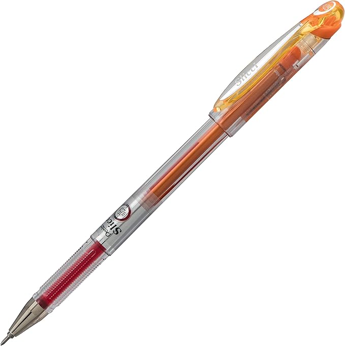 Pentel Arts Slicci 0.25 mm Extra Fine Gel Pen, Orange Ink, Box of 12 (BG202-F1)