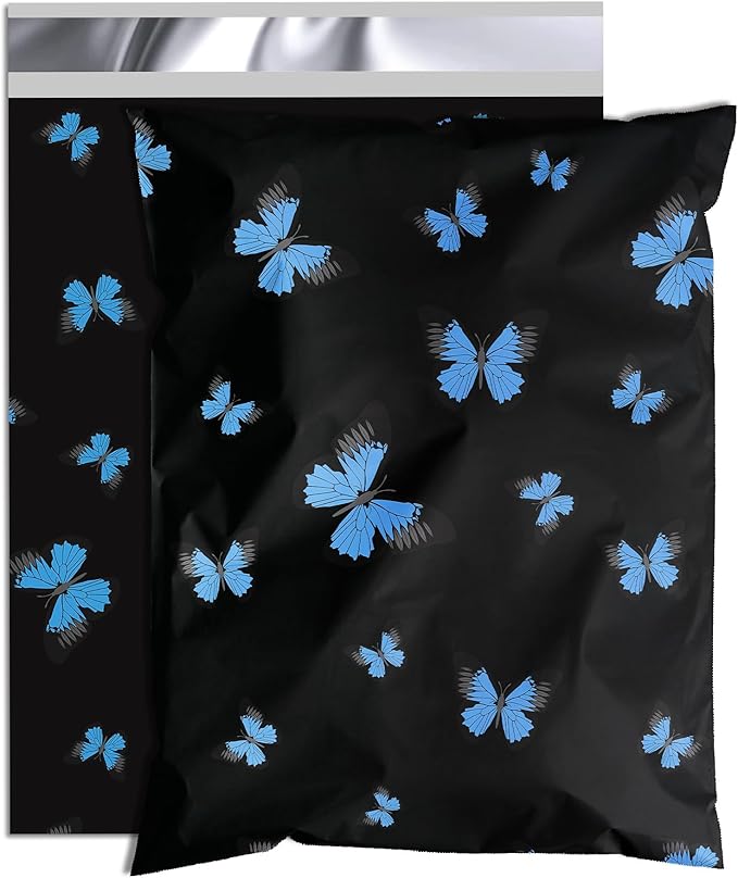 butterfly Poly Mailer 6x9 Inch 100 Pcs, Waterproof Shipping Bags for Clothing, Tear-Resistant Mailier Bags, Strong Mailing Bags with Self-Seal