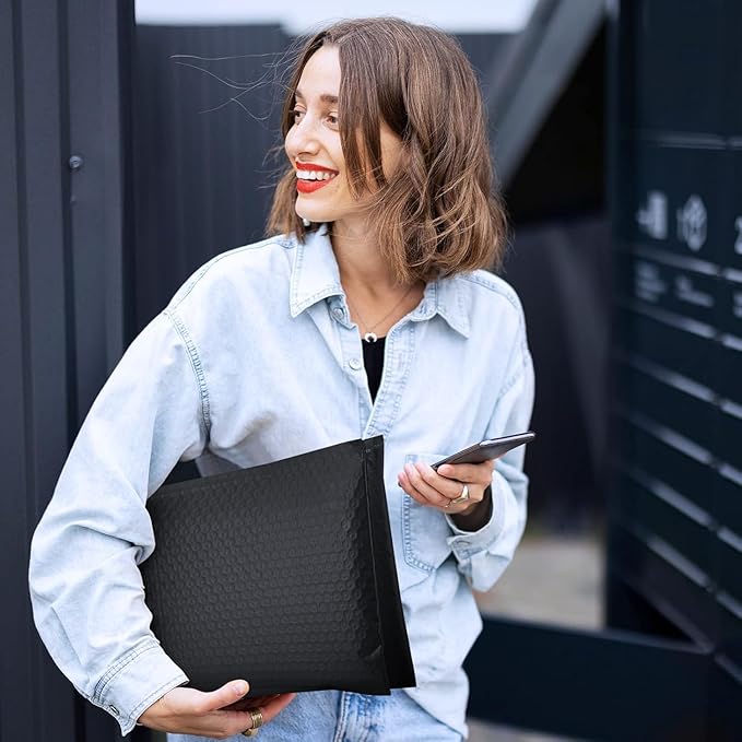 Fuxury Black Bubble Mailers 8.5x12" Padded Envelopes 6000Pack Bulk Strong Adhesion Full Pallet of Padded Mailers Thick Bubble Envelopes for Small Business Mailing Books Clothes Makeup Supplies