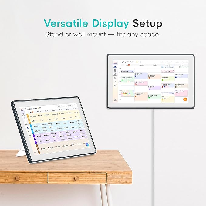Westsee 15.6" Digital Wall Calendar Frame – Interactive Touchscreen Eletronic Calendars, Smart Family Planner for Schedule, Photo Display, Meals, Chore Chart & Tasks, Wall & Desk Mountable (Dark Gray)