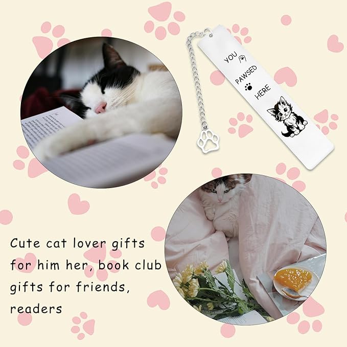 Cat Gifts for Women Men Cat Bookmark for Cat Lovers Book Lover Funny Cute Cat Bookmarks Birthday Christmas Stocking Stuffers for Teen Girls Boys Valentine Pet Day Gift for Bookish Book Accessories