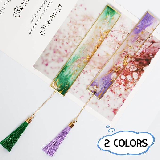 Kaluofan 2PCS Book Marks for Women, Durable Handmade Resin Bookmarks for Mothers, Teachers, Students and Book Lovers on Mother's Day, Teachers' Day, Christmas