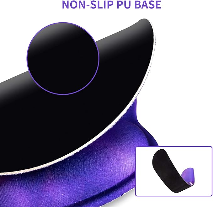 Ergonomic Keyboard Mouse Pad Wrist Rest Support Set for Laptop/Computer/Desktop,Memory Foam Hand Rest Wrist Cushion for Gaming/Office,Lightweight Comfortable & Pain Relief (Purple, Flower)