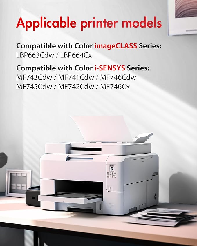 High Yield|055 Toner Cartridge Set MF743Cdw| Replacement for Canon 055 toner cartridge set Compatible with Canon Color ImageCLASS MF741Cdw MF743Cdw toner cartridges MF745Cdw MF746Cdw LBP664Cdw Printer