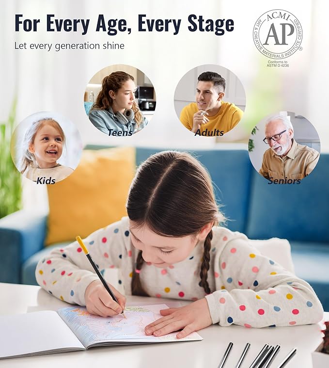 120 Pack Colored Pencils for Adult Coloring Books, Soft Core Oil Based Color Pencils with Sketch Book, Color Book, Art Supplies with Zipper Case, Gifts for Kids, Adults, Artists, Professionals