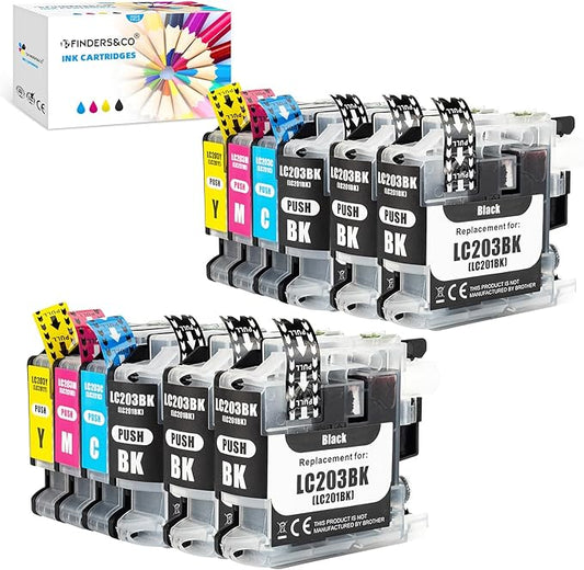 LC203 Ink Cartridge Replacement for Brother LC203XL LC201 XL to Use with Brother MFC-J480DW MFC-J880DW MFC-J4420DW MFC-J680DW MFC-J885DW Printer, 12 Pack