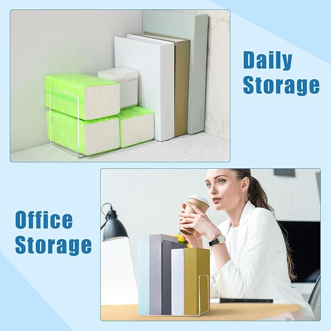 Maitys 32 Pcs Plastic Book Ends Bulk Clear Acrylic Bookends for Shelves Decorative Book Organizer Heavy Duty Holder Office Stoppers Bookshelf Desktop Decor for Movies, CDs, Video Games