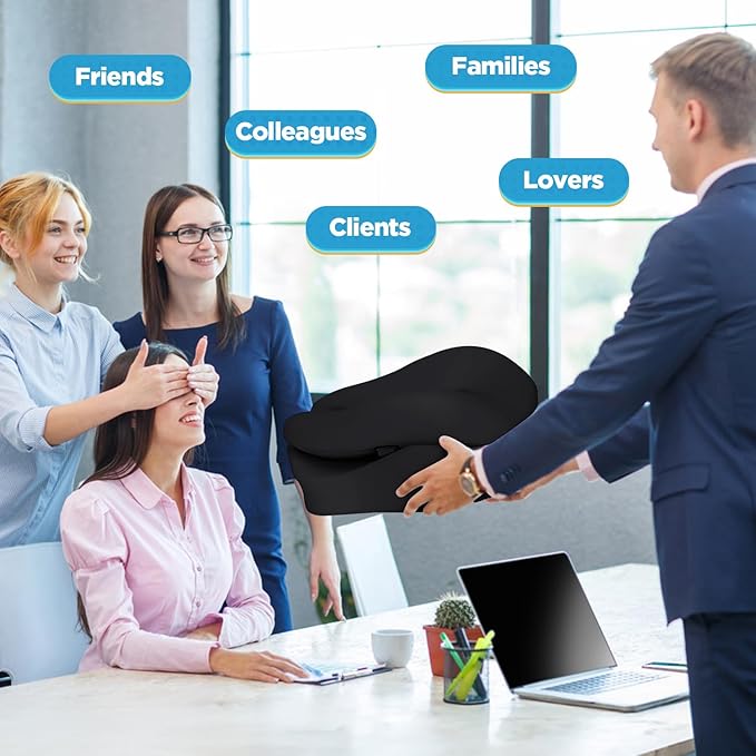 BEAUTRIP Seat Cushion & Lumbar Support Pillow for Office Chair, Car & Wheelchair - Ergonomic Coccyx Cushion for Tailbone, Sciatica & Back Pain Relief - Extra-Dense Charcoal Memory Foam Chair Cushions