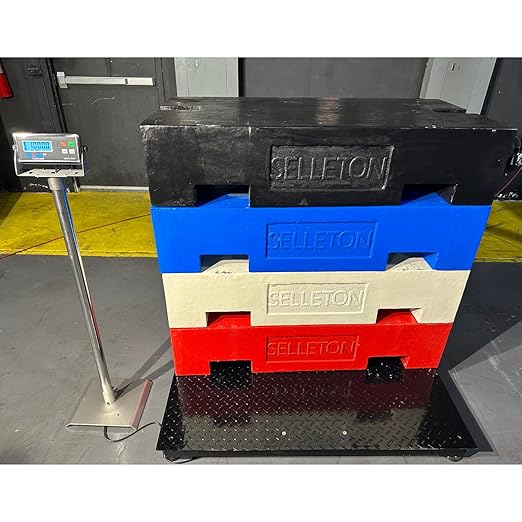 SellEton Non-NTEP Floor Scales, Accurate Pallet Scales with Smart Digital Indicator for Warehouse Shipping and Medium Duty Industrial Weighing (48"x48", 2500 lb x 0.5 lb)