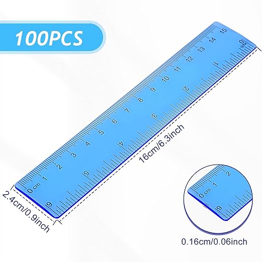 Zonon 200 Pcs Rulers Bulk Plastic Flexible Straight Rulers with Inches and Centimeters for First Day of School Gift for Students Back to School Office Supplies (Transparent Bright Color,6 Inch)