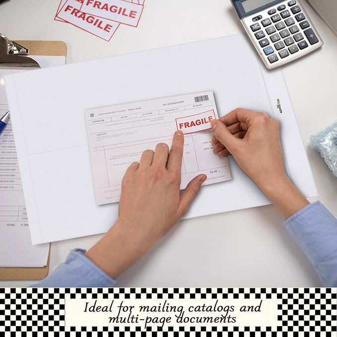 Geyee 50 Pcs 12 x 16 Inch White Manilla Clasp Envelopes Letter Size Mailing Envelopes with Clasp Closure for Filing Storing Documents Office Home Business School