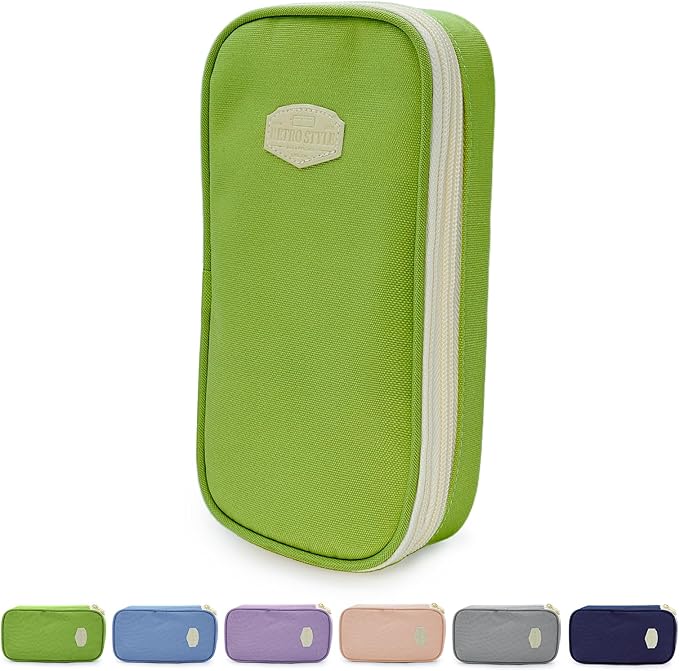 Large Capacity Pencil Case - Durable Zipper Aesthetic Pen Pouch, Big Storage Organizer for School, Office & Travel - Waterproof & Multi-Use (Fruit Green)