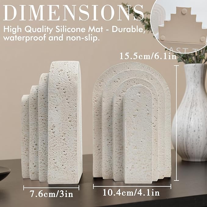 Modern Decorative Bookends for Shelves – Heavy Duty Book Ends, Stylish Bookshelf Decor, Minimalist Home Office Organizer, Functional Book Holders (Set of 2)