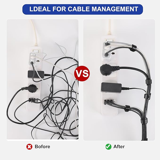 Reusable Cable Ties, 126 PCS 6 Inches Adjustable Cord Straps Wire Organizer Cord Wrap and Hook Loop Cable Management