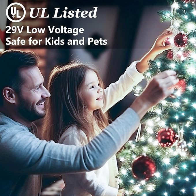 1500 LED Christmas Lights Outdoor with 12 Modes, 470FT Green Wire Christmas String Fairy Lights with Timer & Dimmable, Waterproof Twinkle Tree Lights for House Party Wedding Xmas Decor, Cool White