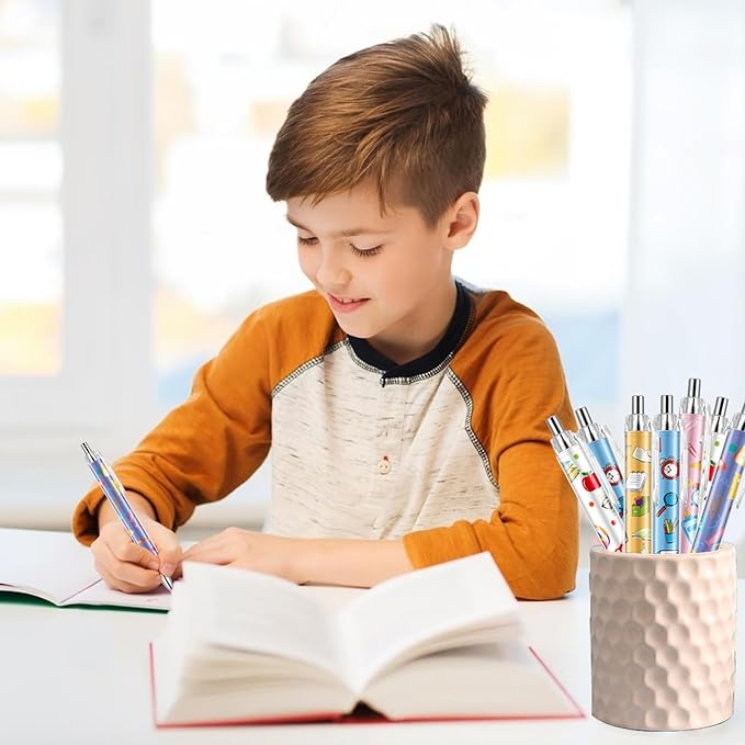 10 PCS Back to School Pens Welcome Back to School Ballpoint Pens First Day of School Party Favors with 1mm Black Ink Replaceable Ballpoint Pen Refill for Classroom Rewards