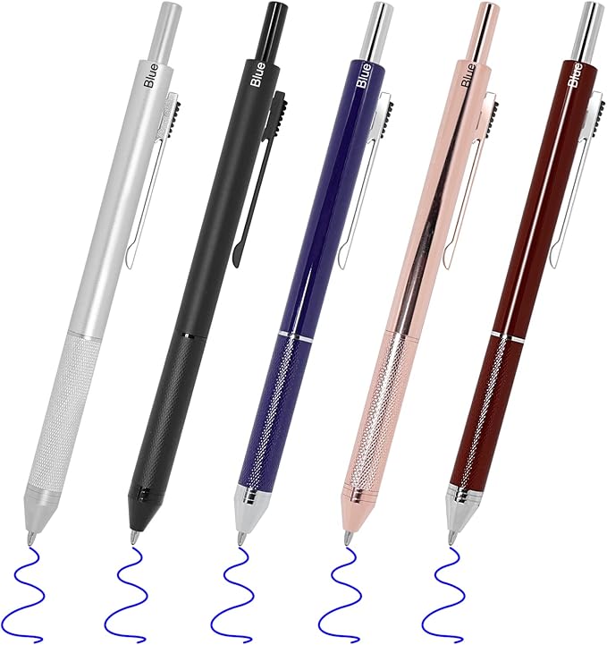 YOUMI Multicolor pen 4 in 1 Multifunction Pen with Metal Cased 0.5mm Mechanical Pencil Red Ballpoint Pen Blue BallpointPen and Black Ballpoint Pen Gift for Journaling (Silver)