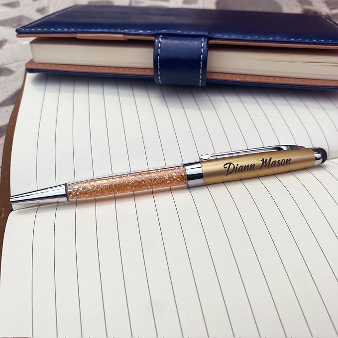 Personalized Pens Bulk Custom Ballpoint Pens with Business Name Message Logo, Customized Engraved Pens with Stylus for Birthdays Anniversaries Graduations 12pcs/Pack