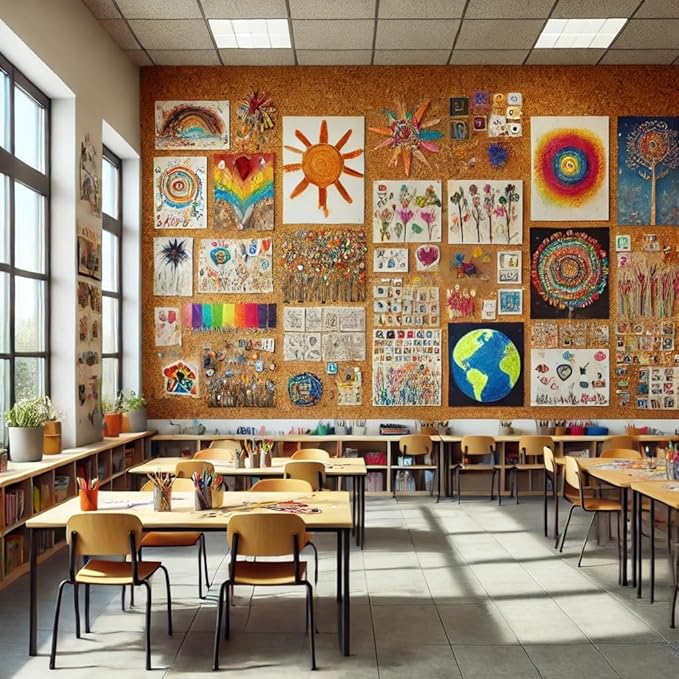 Manton Cork Premium Cork Roll - 4' x 9' x 1/2", 100% Natural Facing Grade Material for Bulletin Boards, Decorative Photo and Message Push Pin Displays - Perfect for Home, School, and Office