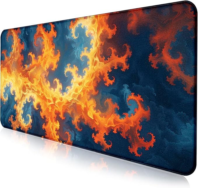 Simplified Marble Patterned Oversized Mouse Pad, Geometric Texture Extended Workstation Desk Pad, Dirt Resistant Laptop Customized Anti Slip Keyboard Mouse Pad 35.4 x 15.7 Inches