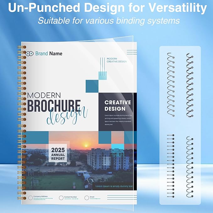 Ndsox 100 Pack Clear Binding Covers 8 Mil Polycover Report Cover Sheets 8-1/2 x 11 Inches Letter Size for Business Presentation Document Binding, Proposals, Office Supplies, Un-Punched, Square Corners