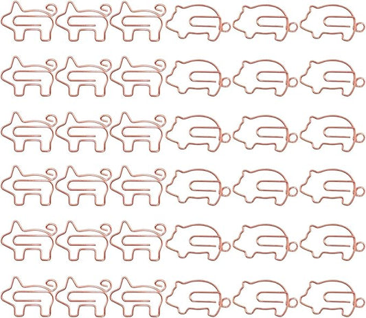 80 Pcs Rose Gold Animal Pig Creative Metal Paper Clips - Fun Pig School Supplies for Pig Lovers(Rose Gold Pig)